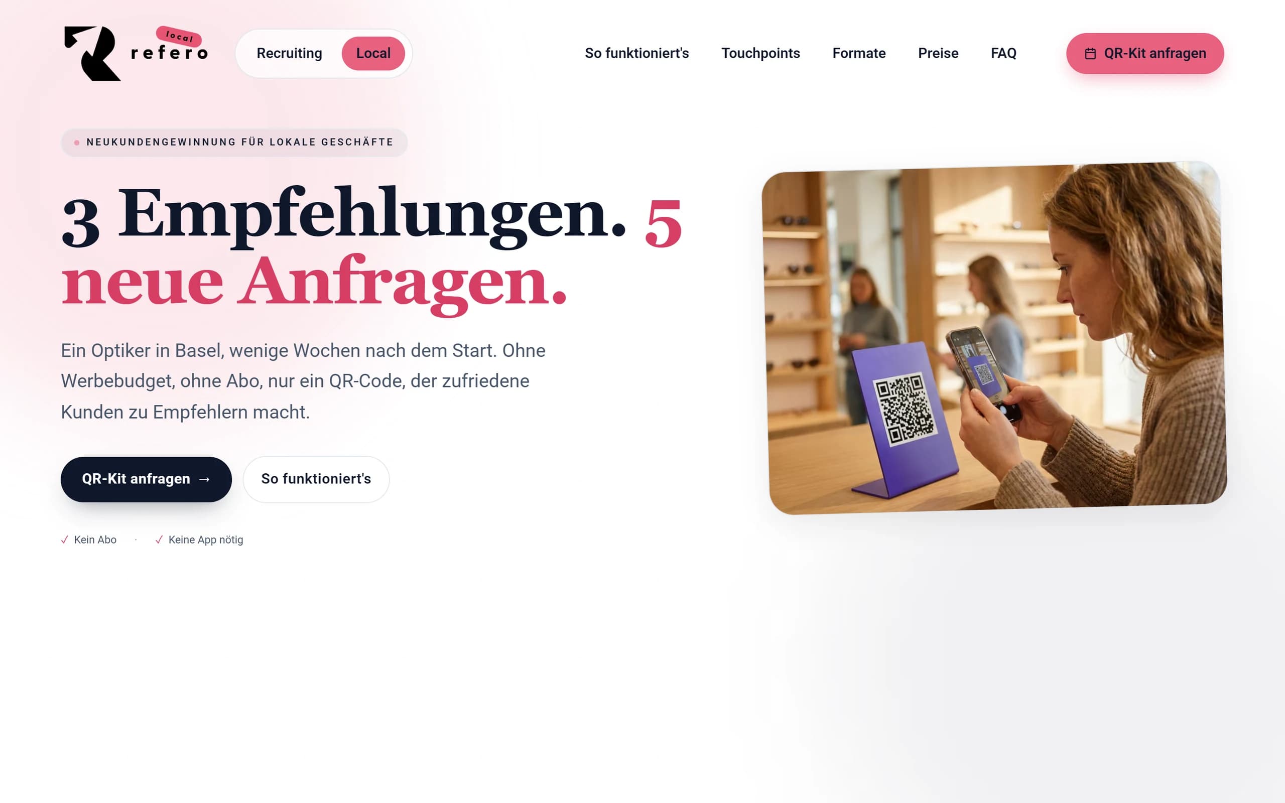 Produktansicht von refero local